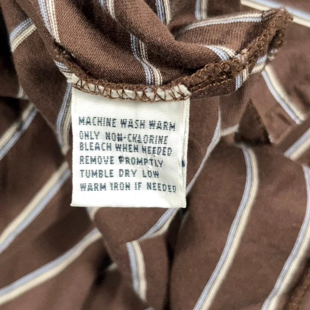 Polo Ralph Lauren Polo Shirt Mens XXL Brown Striped Pima Cotton Short Sleeve